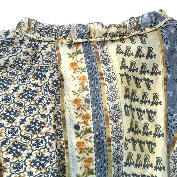 Violet & Claire Bohemian- Print Peasant Top Sz M - Picture 7 of 12
